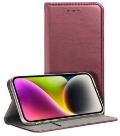 Gigapack Samsung Galaxy A12 (SM-A125F / SM-A127F) bőr hatású fliptok burgundy színű (GP-136487)