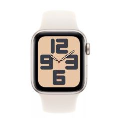 Apple Watch SE (2024) GPS 40mm Starlight Aluminium Case with Sport Band S/M - Starlight (195949643156)