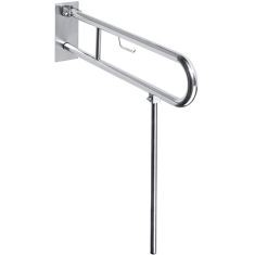 BEMETA HELP Felhajtható kapaszkodó, U-típus, WC papírtartóval, támasztékkal, takaróval, 850mm, polírozott