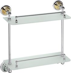 BEMETA RETRO Dupla üvegpolc, 400x420x120mm, arany/króm