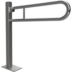 BEMETA HELP Felhajtható kapaszkodó, U-típus, álló, padlóra szerelhető, 750mm, polírozott