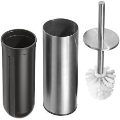 BEMETA NEO álló WC kefetartó, fehér kefe, 95x380x95mm, inox/matt