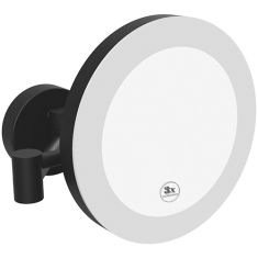 BEMETA Kozmetikai tükör, átmérő 200 mm, LED világítással, érintő kapcsolóval, fekete 