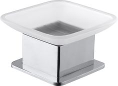 BEMETA PLAZA Álló szappantartó, üveg, 85x55x85mm, króm