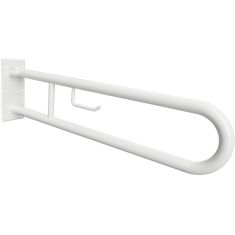 BEMETA HELP Felhajtható kapaszkodó, U-típus, WC papírtartóval, 813mm, fehér (301102284)