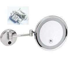 BEMETA KOZM.TÜKRÖK fali kozmetikai tükör LED világítással, 188x250x360mm, átm:133mm