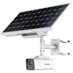 Hikvision IP, Csőkamera, 4MP, Fix objektív, 6mm, Fehér LED, 30m, 4G, SD, Mik és audió, Napelem, Akku