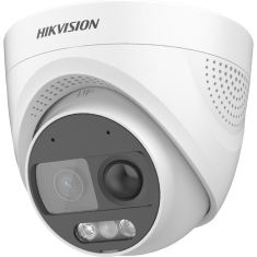 Hikvision Analóg HD, Turret, 2 MP, Fix 2.8mm, ColorVu, PIR, mic, riasztás KI, fény és hang, 20m Fehér LED