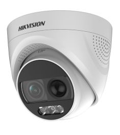 Hikvision Analóg HD, Turret, 2 MP, Fix 3.6mm, ColorVu, PIR, 4 in 1, riasztás KI, fény és hang, 20m Fehér LED