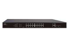 Uniview Uniview 16 portos, 2 Uplinkes (Combo port) PoE switch, 30W/port, max kapacitás 250W