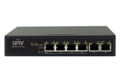 Uniview Uniview 6 portos (4+2) 10/100Mbps-es, PoE Switch, 15W/port,