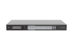 Uniview Uniview 24 portos, 2 Uplinkes (Combo port) PoE switch, 30W/port, max kapacitás 370W