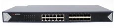 Hikvision Gigabit Switch, 12+12 port, fém házas