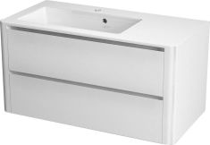 LUCIE Fiókos mosdótartó szekrény, fehér, 89,5x45x44,5 cm