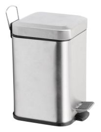 AQUALINE SIMPLE LINE pedálos szemetes, szögletes 6 l, rozsdamentes acél GAQ006