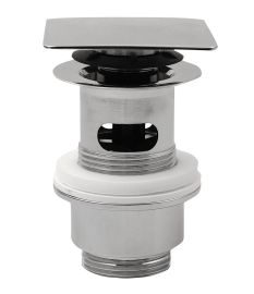 Sapho KLIKLAK mosdó lefolyó túlfolyóval, szögletes, sárgaréz/króm 8540.360.5