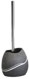 Ridder LITTLE ROCK Dark WC kefe és WC kefe tartó, kőhatású, szürke/króm 22190407