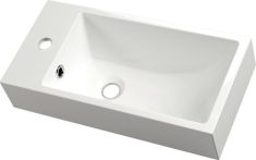 Sapho SMALL ARIANA öntött márvány mosdó, szögletes, 50x10x25 cm, balos SM012