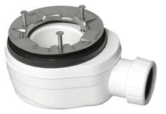 Sapho Extra lapos zuhanyszifon lapos zuhanytálcához, átmérő 90 mm, inox karimával 71672