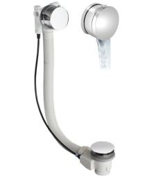 POLYSAN kád le- és túlfolyó, kádtöltővel, automata, 775mm, dugó átm:72mm, króm