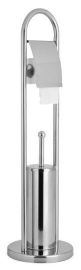 AQUALINE SAMBA álló WC kefe és papírtartó, króm, SB131