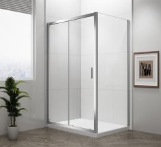 POLYSAN EASY LINE zuhanyajtó oldalfallal, 1100x900mm, transzparent üveg