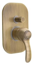 KIRKÉ falba süllyesztett csaptelep, 2-irányú váltóval, bronz