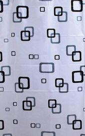 AQUALINE zuhanyfüggöny 180x180 cm vinyl, fehér/kék/fekete ZV010