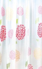 AQUALINE zuhanyfüggöny 180x180 cm vinyl, virágos, piros ZV015
