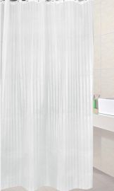 AQUALINE zuhanyfüggöny 180x200 cm Polyester, fehér, ZP001