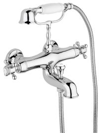 SASSARI fali termosztátos kádtöltő csaptelep, zuhanyszettel, króm