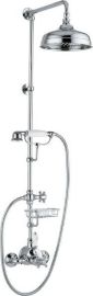 SASSARI zuhanyoszlop termosztátos csapteleppel, szappantartóval, fej- és retró kézizuhannyal, 1250mm, króm