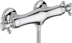 SASSARI fali termosztátos zuhanycsaptelep, zuhanyszett nélkül, króm