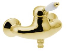 KIRKÉ zuhany csaptelep zuhanyszett nélkül, fehér karral, arany KI11BZ Sapho