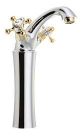 REITANO ANTEA magasított mosdócsaptelep automata leersztővel, 245mm, króm/arany