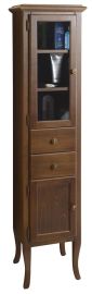 RETRO állószekrény, 1 üvegajtóval, 2 fiókkal, 1 ajtóval, balos, 40x170x36cm, bükk