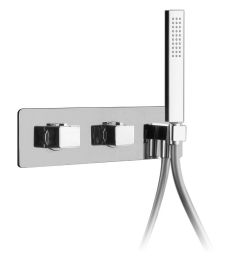 Sapho NOTOS kádtöltő csaptelep, falsík alatti, termosztátos, zuhanyszettel, króm, NN493