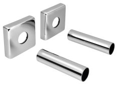 Takaró rozetta szögletes, króm (pár)