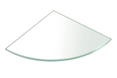 Sarokpolc, polctartó nélkül, transzparent, 200x200x8mm