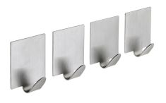 Sapho öntapadós fogas, 4 db, 4.4x4.4x0.1 cm, matt inox, 33209