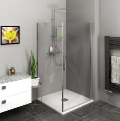 POLYSAN ZOOM LINE zuhanyajtó és oldalfal, 900x900mm, transzparent, króm