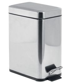 AQUALINE SIMPLE LINE szögletes szemetes, 140x305x250mm, 5l, fényes inox