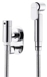 falbasüllyesztett csaptelep, bidézuhannyal, gégecsővel, króm