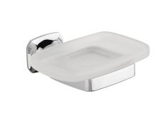 AIDA szappantartó, tejüveg/króm