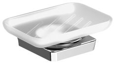 ZEN Szappantartó, tejüveg, króm