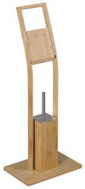 Aqualine BAMBUS álló WC kefe és WC papír tartó, 32x82x22 cm, bambusz, BI026
