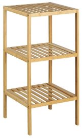 Aqualine BAMBUS álló fürdőszoba polc, 3 szintes, 37x80x37 cm, bambusz, BI003