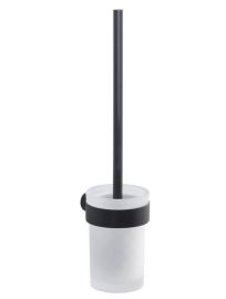 PIRENEI WC-kefetartó, matt fekete/tejüveg