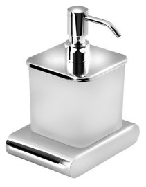 FLORI szappanadagoló, króm/tejüveg