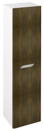 MEDIENA állószekrény 2 ajtóval, balos/jobbos, 35x140x30cm, matt fehér/grafit tölgy